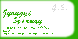 gyongyi szirmay business card